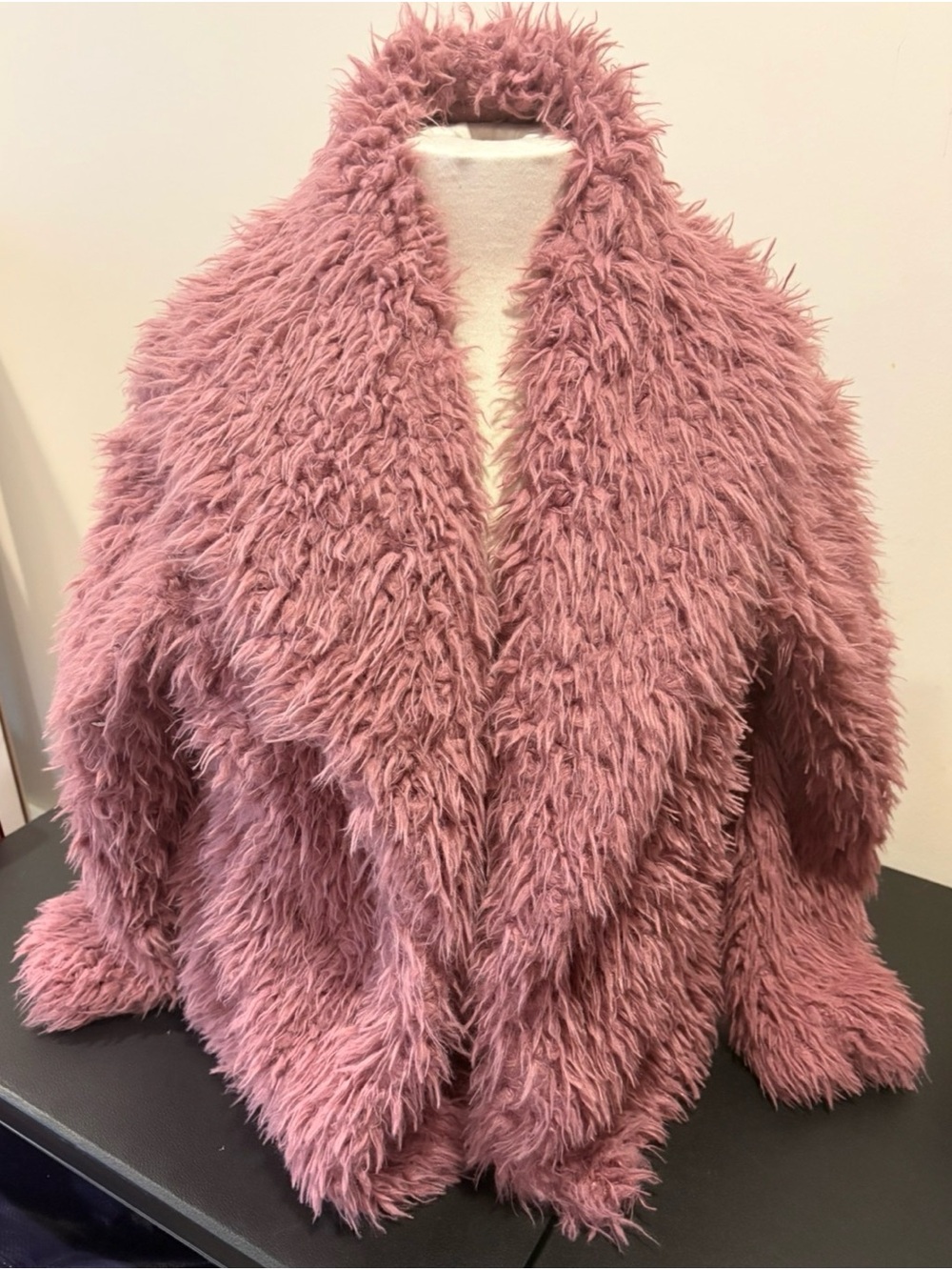Aeropostale Plush Faux-Fur Teddy Jacket in Dusty Rose